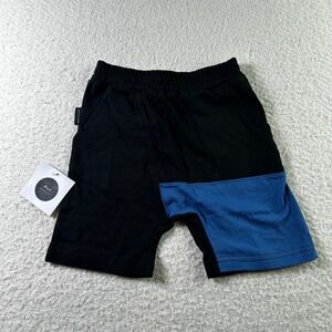 NWT Dot Australia Kids Colorblock Shorts Black‎ Blue Elastic Waist Casual Active